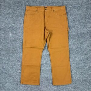 DieHard Carpenter Work Pants Mens 42x32 Brown Utility Canvas Workwear Straight